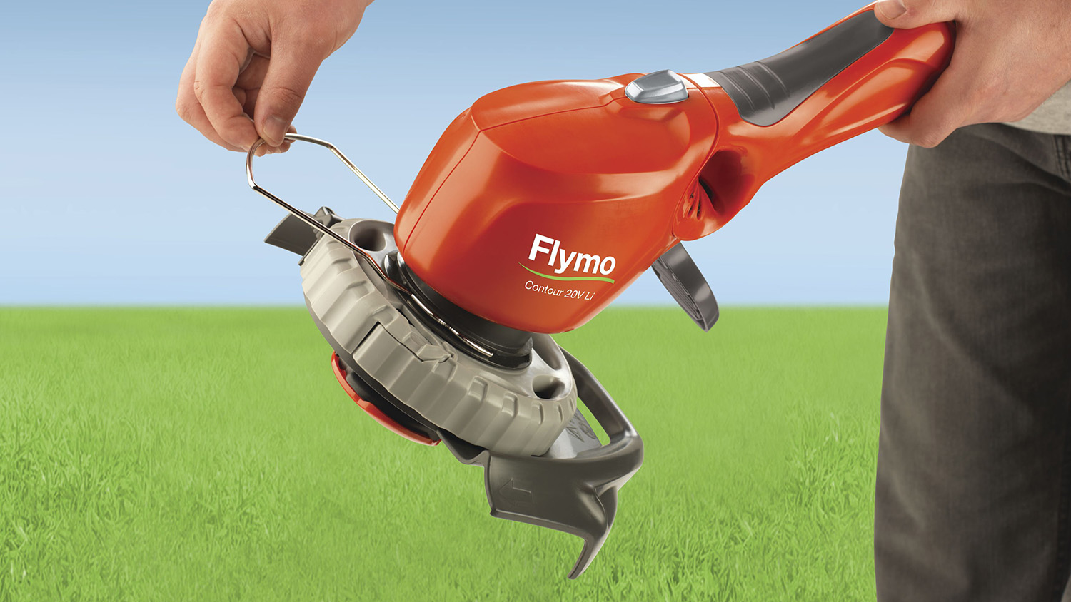 flymo contour cordless 20v li grass trimmer